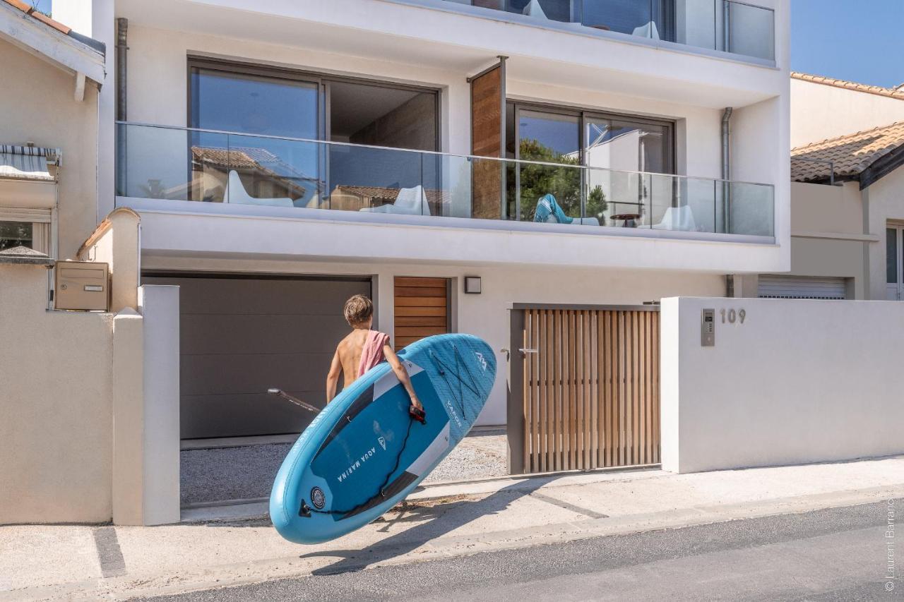 Superbe appt neuf, climatisé 2nd ligne, balcon, jardin, prestations haut de gamme 3 Carnon-Plage Exterior foto